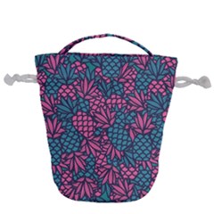 Summer Pineapples Drawstring Bucket Bag