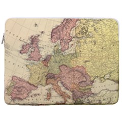 Retro Old Vintage Map Of Europe 17  Vertical Laptop Sleeve Case With Pocket