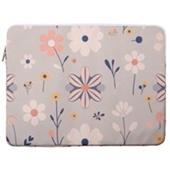  Minimalist Pattern With Simple Lines,flower And Shapes, Creating A Clean And Modern 17  Vertical Laptop Sleeve Case With Pocket