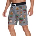 Personalized Photo Many Face Head Pizza Lover Men s Beach Shorts View2