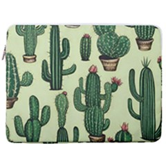 Cactus  17  Vertical Laptop Sleeve Case With Pocket