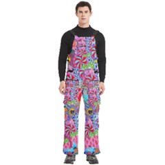 Cabbage Flower Abstract (1) (custom) Men s Side Zip Front Pouch Ski And Snowboard Bib Pants	