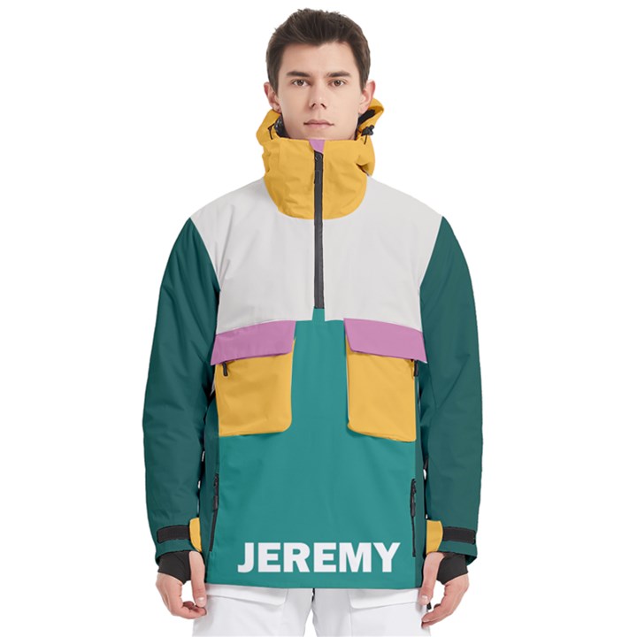 Custom Mix Color Any Text Name Men s Pullover Zip Ski and Snowboard Waterproof Breathable Jacket