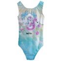 Personalized Any Text Unicorn Summer Time Kids  Cut-Out Back One Piece Swimsuit View1
