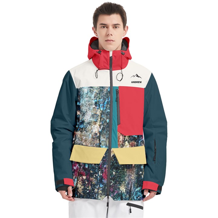 Custom Mix Color Any Text Name Men s Multi Pockets Zip Ski and Snowboard Waterproof Breathable Jacket