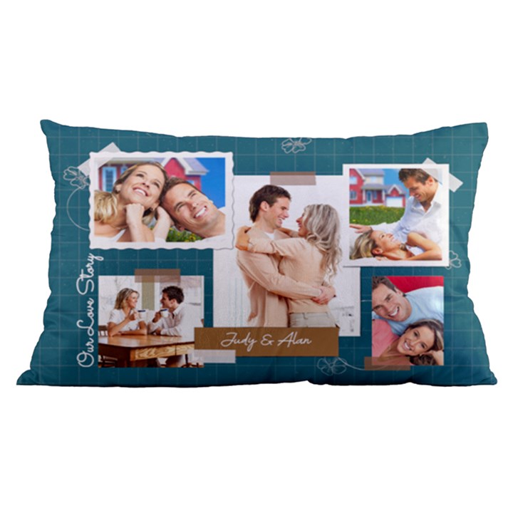 Custom Couple Wedding Love Any Text Name 16 x24  Lumbar Throw Cushion Case (Two Sides)