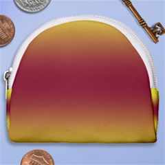 Electric Yellow To Burgundy Red Bilinear Gradient Horseshoe Style Canvas Pouch