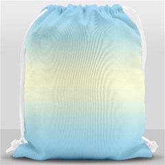 Baby Blue To Cream Yellow Bilinear Gradient Drawstring Bag (large)