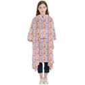 Personalized Name Colorful Flower Kids  Hooded Rain Ponchos View1