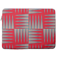 Zigzag Pattern Chevron Red 17  Vertical Laptop Sleeve Case With Pocket