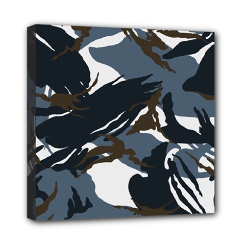 Blue Winter Camouflage, Military Camouflage Mini Canvas 8  X 8  (stretched)