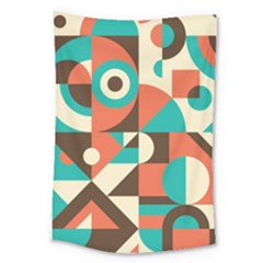 Retro Colorful Background, Retro Abstraction Large Tapestry