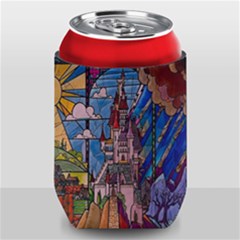 Castle Building Stained Glass Can Holder