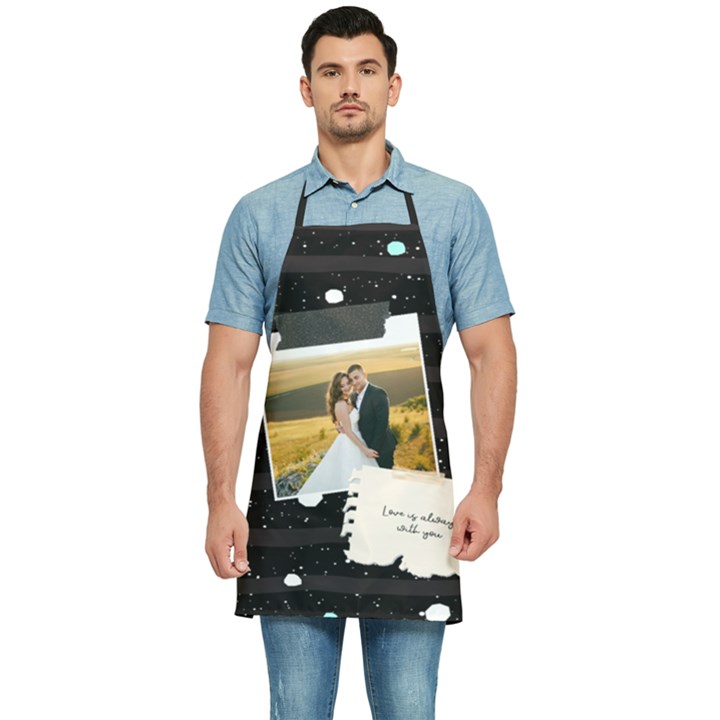 Personalized Black Memo Name Photo Kitchen Apron Kitchen Apron