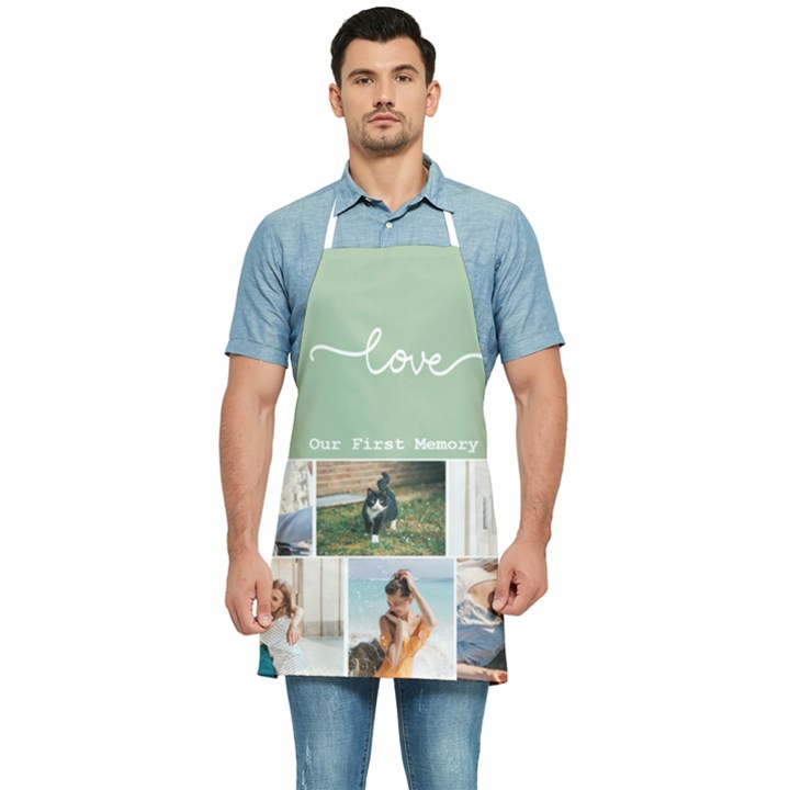Personalized Love Line Photo Kitchen Apron Kitchen Apron