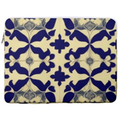 Royal Fractal Pattern 3 17  Vertical Laptop Sleeve Case With Pocket
