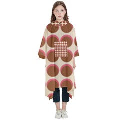Retro 40s 50s Cupcake Pattern Kids  Hooded Rain Ponchos