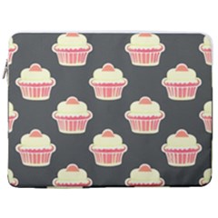 Retro 40s 50s Cupcake Pattern 4 17  Vertical Laptop Sleeve Case With Pocket