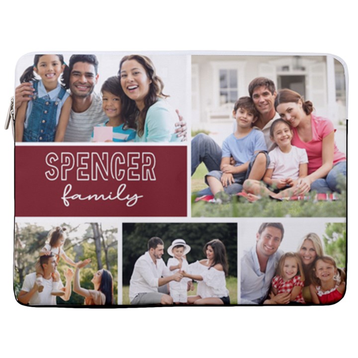 Personalized Photo Any Text Laptop Sleeve Case with Pocket 17  Vertical Laptop Sleeve Case With Pocket