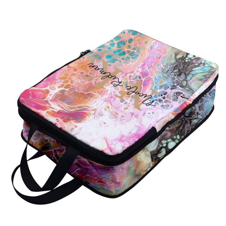 Custom Initial Marble Name Any Text Full Print Foldable Shoe Storage Bag