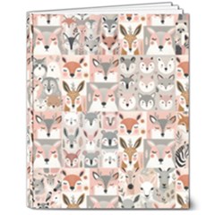 Mix Animal Faces 8  X 10  Hardcover Notebook