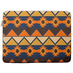 Aztec Mexico Inca Mayan Design 17  Vertical Laptop Sleeve Case With Pocket
