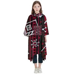 Abstract Pattern Background Kids  Hooded Rain Ponchos