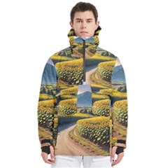 Sunflowers Flowers Nature Men s Pullover Zip Ski And Snowboard Waterproof Breathable Jacket