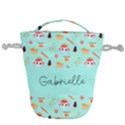Custom Initial Name Rabbit Drawstring Bucket Bag View1