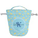 Custom Initial Name Pineapple Pattern Drawstring Bucket Bag View1