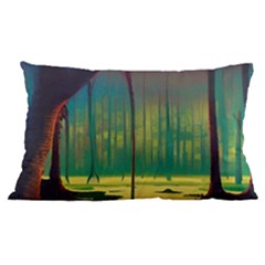 Nature Swamp Water Sunset Spooky Night Reflections Bayou Lake 24 x16  Lumbar Throw Cushion Case (two Sides)