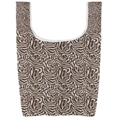 Brown Beige Snake Pattern Foldable Shopping Bag