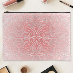 Pink Elegant Damask Cosmetic Bag (xxxl)
