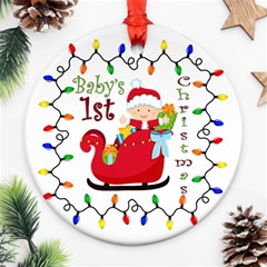 Baby s 1st Christmas Round Ornament (two Sides)
