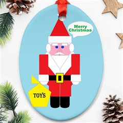 Santa Oval Ornament