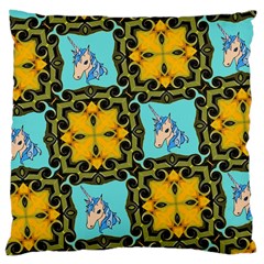 Orange Unicorn Large Cushion Case (two Sided) 