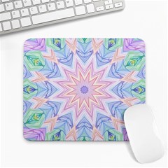 Soft Rainbow Star Mandala Large Mouse Pad (rectangle)