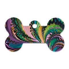 Special Fractal 02 Purple Dog Tag Bone (one Sided)