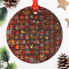 Floating Squares Round Ornament (two Sides)