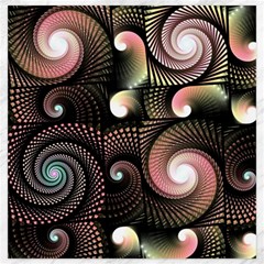 Peach Swirls On Black Canvas 20  X 20  