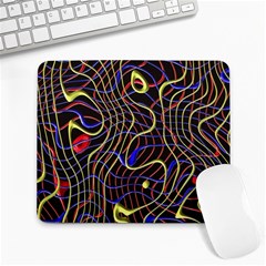 Ribbon Chaos 2 Black  Large Mousepads