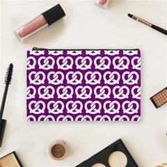 Purple Pretzel Illustrations Pattern Cosmetic Bag (medium) 