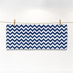 Navy Blue & White Zigzag Pattern Hand Towel