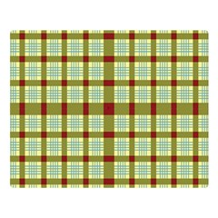 Geometric Tartan Pattern Square Double Sided Flano Blanket (large) 