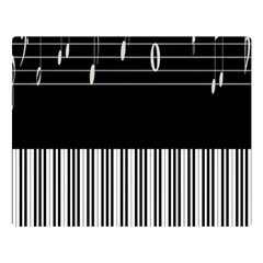 Piano Keyboard With Notes Vector Double Sided Flano Blanket (large) 