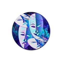 Abstract Mask Artwork Digital Art Rubber Coaster (round) 