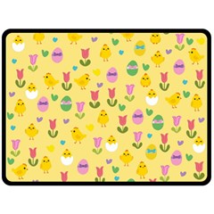 Easter - Chick And Tulips Fleece Blanket (large) 