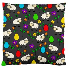 Easter Lamb Large Cushion Case (one Side)