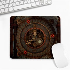 Steampunk, Awesome Clocks Large Mousepads