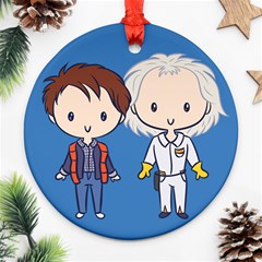 Time Travelin  Cuties Round Ornament